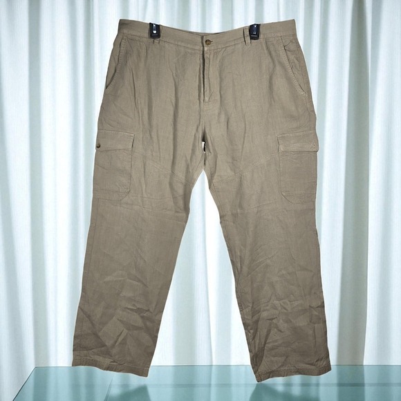 INC International Concepts Linen‎ Cargo Pants Relaxed Fit Mens Size 38x29 READ - Picture 1 of 10